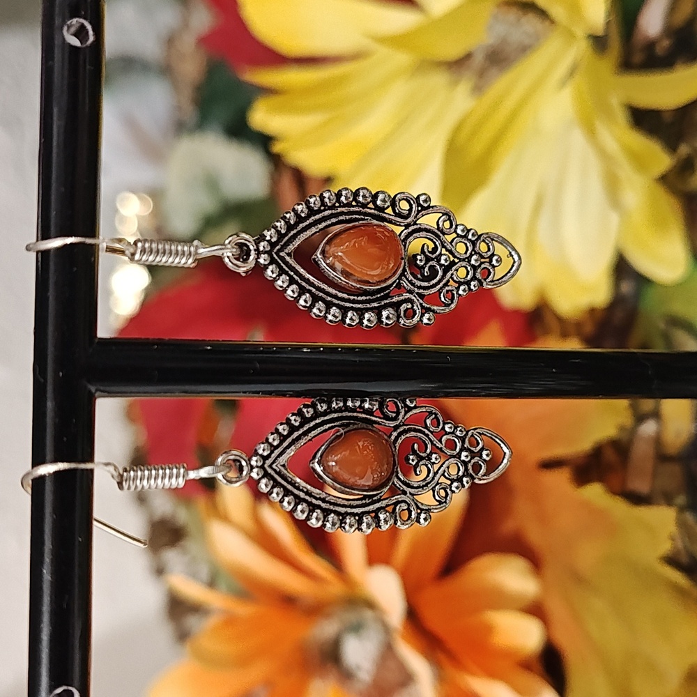 5 Pair Set Of Gemstone Silver Plated Earrings!  You Get All 5! - Picture 4 of 6
